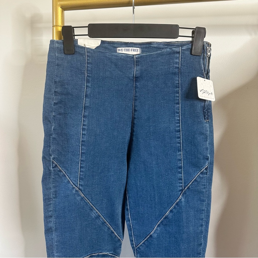 NWT Free People Bella Moto Mid Rise Skinny Jeans - Picture 4 of 9